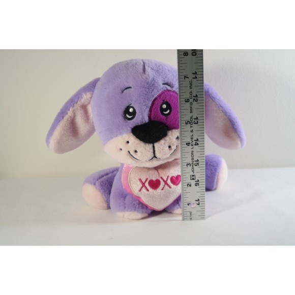 DanDee Purple Puppy Dog 9" Plush Valentine's Day XOXO Heart Stitched Eyes 061746 - Picture 7 of 8